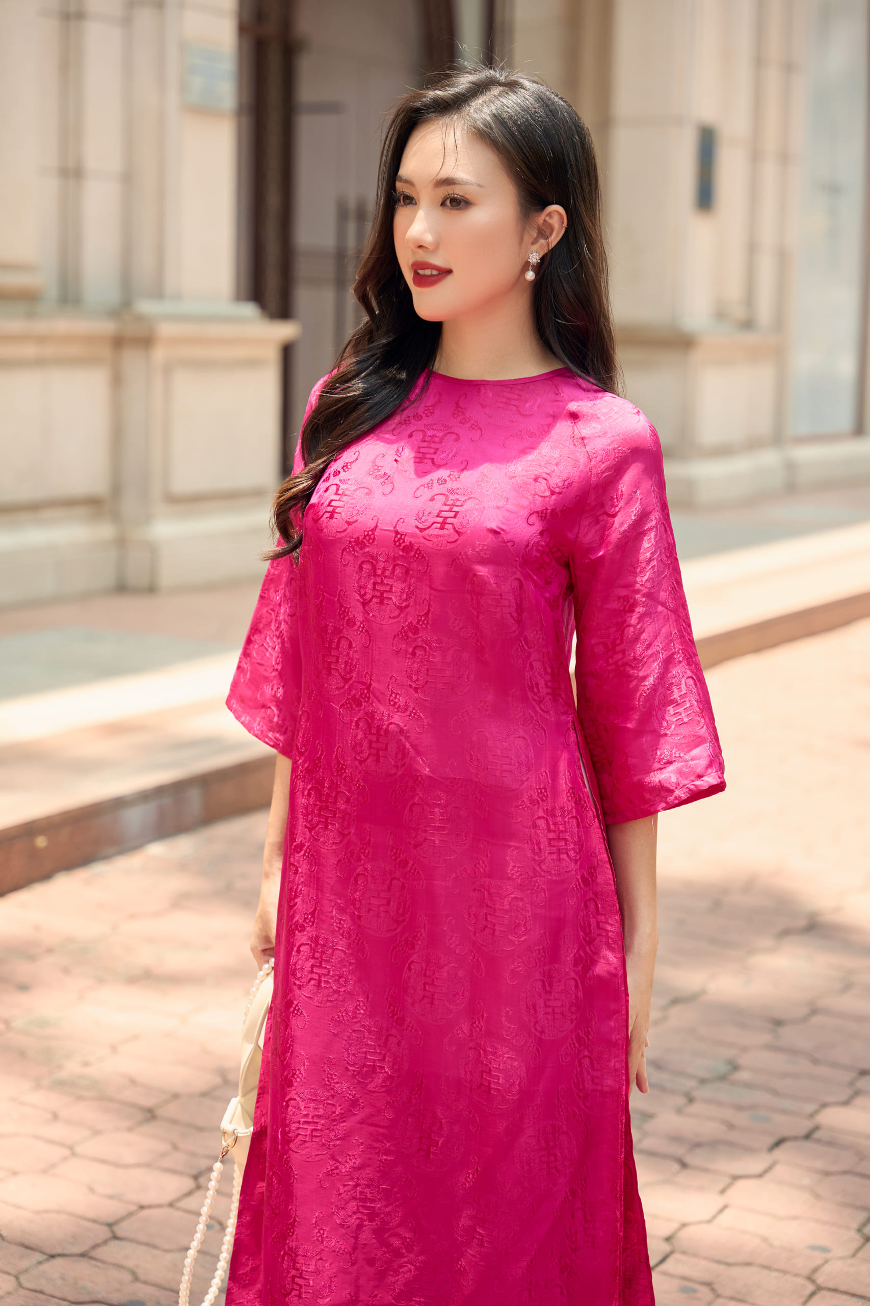 Váy nhăn có dây rút - Màu hồng tím đất - Ladies | H&M VN